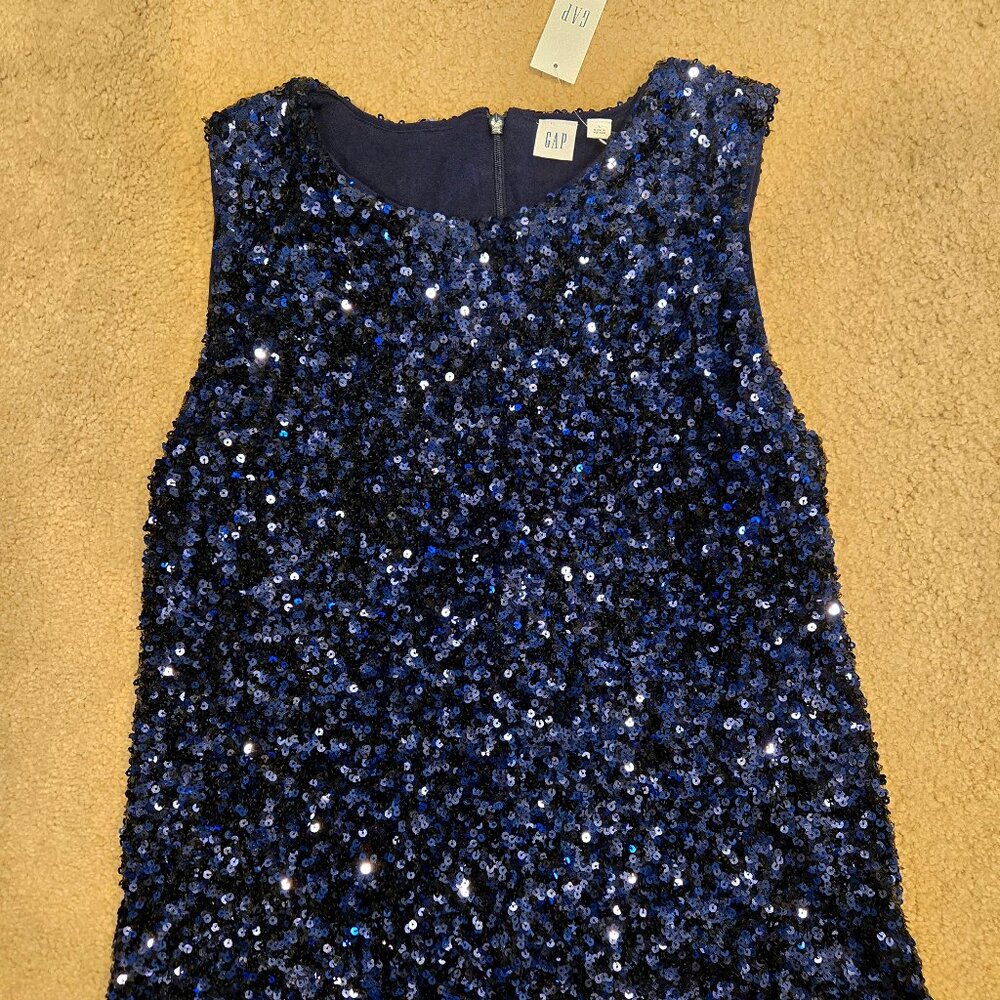 Gap NWT Navy Blue Sequin Top M